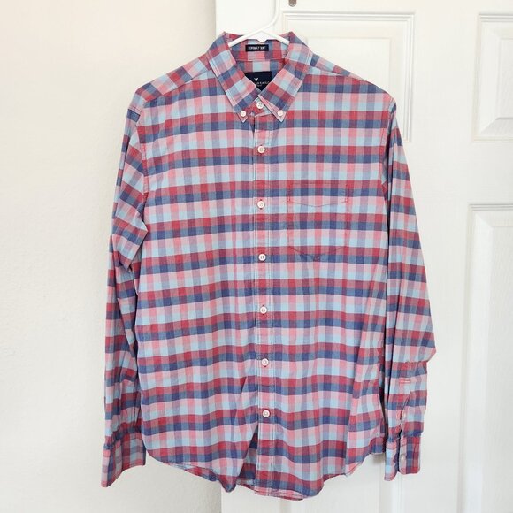 AEO Seriously Soft 100% Cotton Button Down Shirt - Picture 1 of 6
